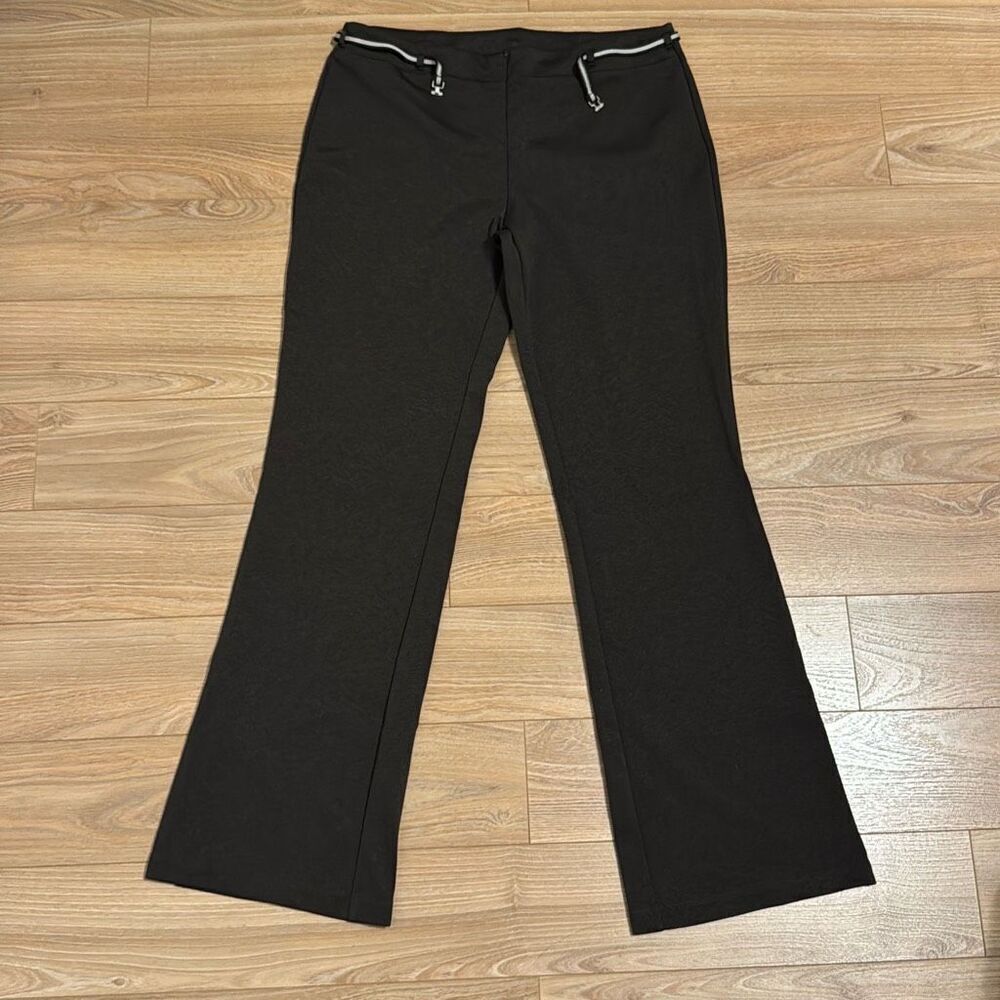 Express vintage black dress pants women’s size 7/8 bootcut with clasp belt‎